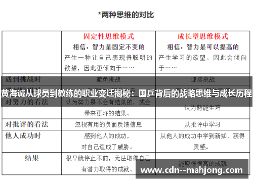 黄海诚从球员到教练的职业变迁揭秘：国乒背后的战略思维与成长历程